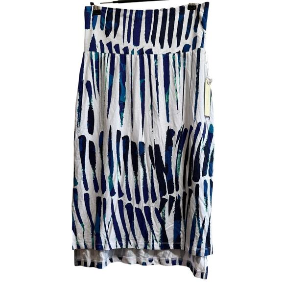 Tart Collections Blue Green Abstract Print Pencil Midi Skirt -Size XS- NWT - Picture 1 of 5